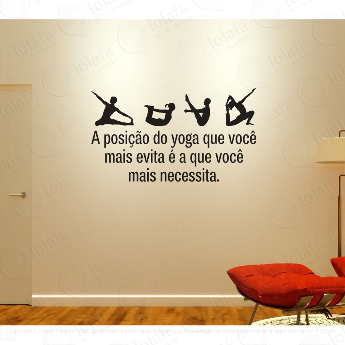 Adesivo Parede Frases Pilates A Posição Do Yoga Que Mod:1349