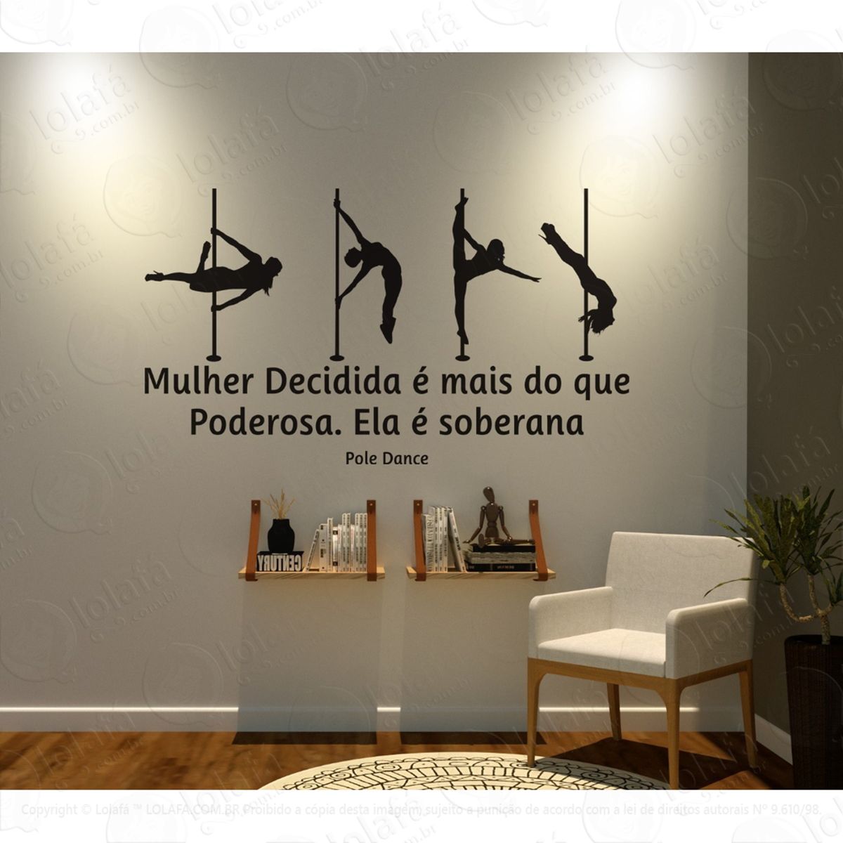 Adesivo Decorativo Parede Pole Dance Mulher Decidida Mod:1354