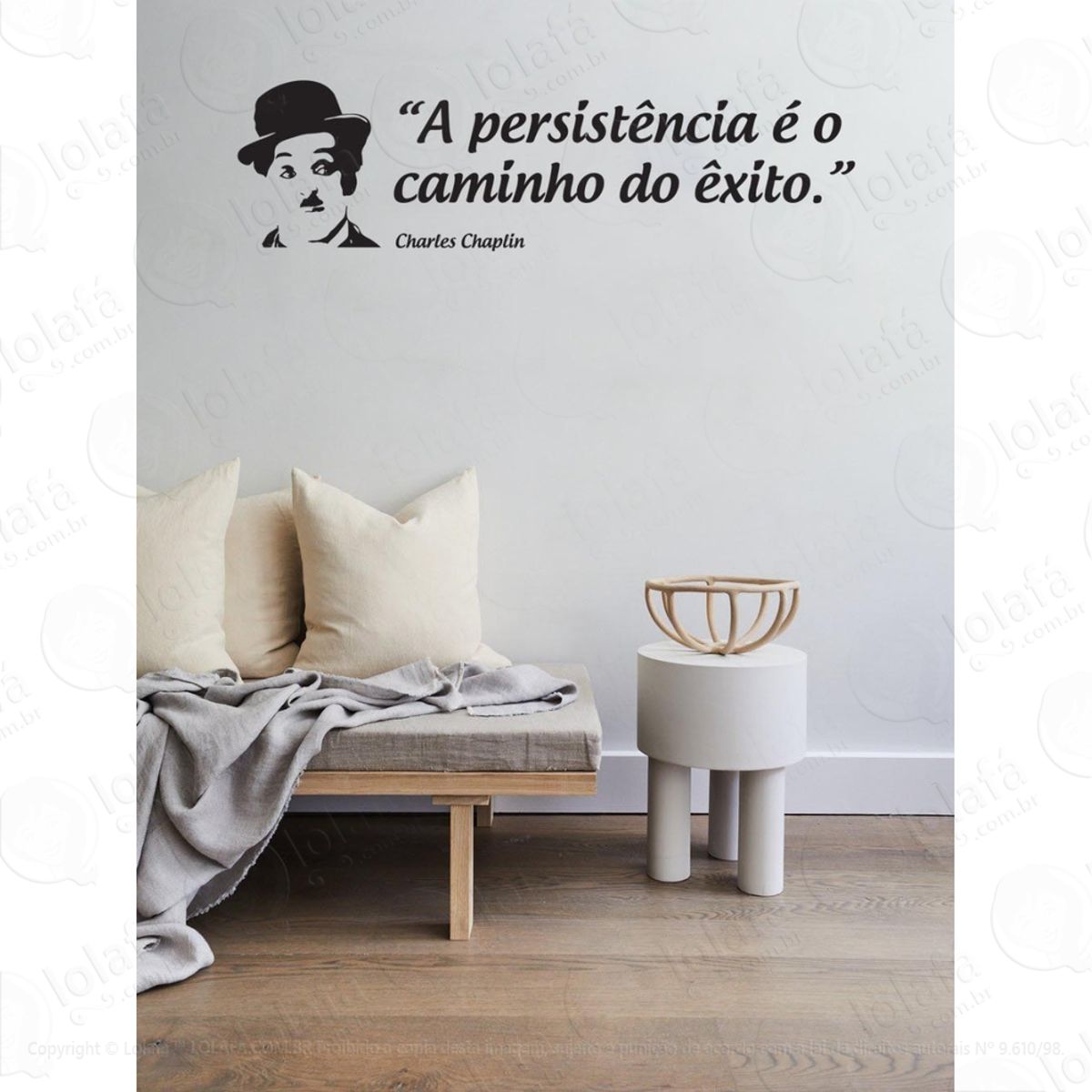 Adesivo Decorativo Paredes E Portas - Frases Charles Chaplin Mod:1355