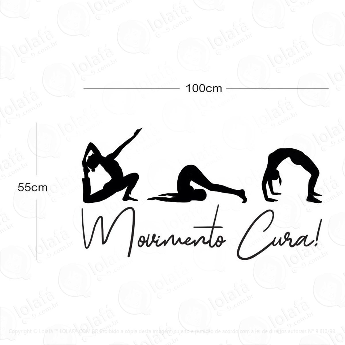Adesivo Parede Pilates Movimento Cura Mod:1357