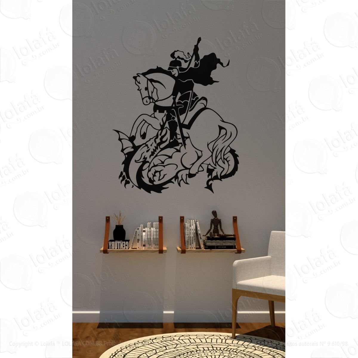 Adesivo Decorativo De Parede São Jorge Mod:1358