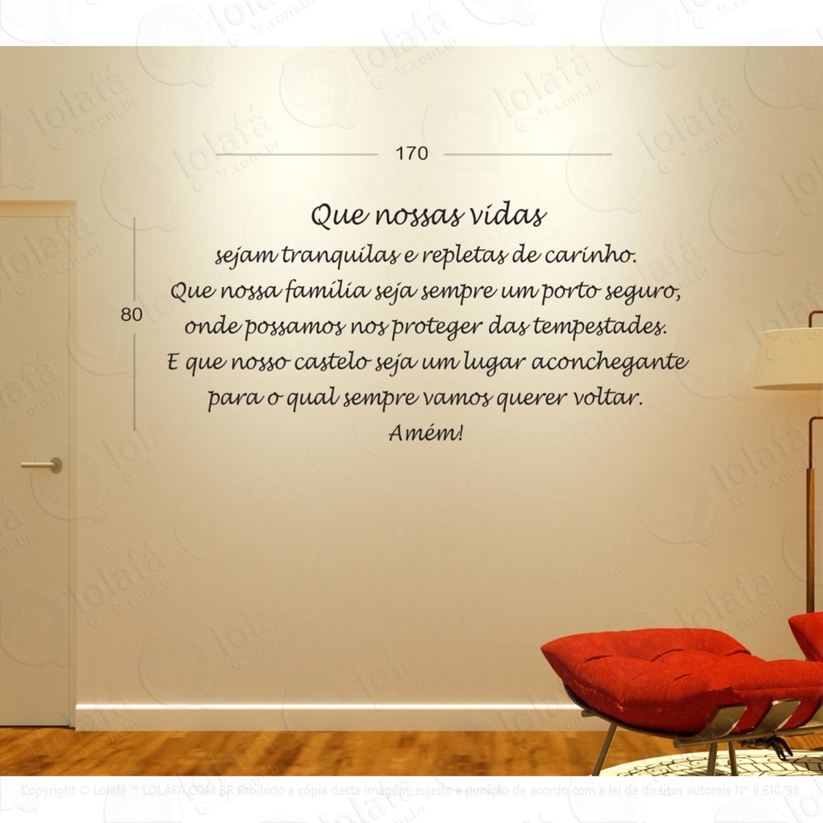 Adesivo Parede Decorativo Frases Personalizadas Mod:1364