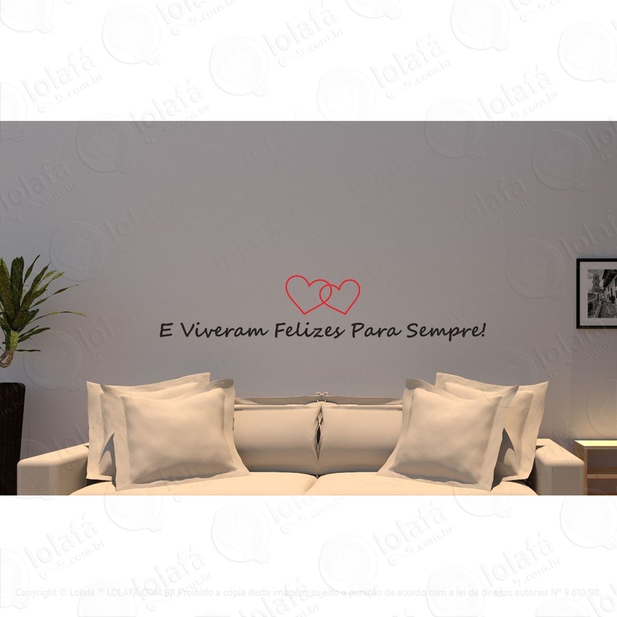 Adesivo De Cabeceira Cama Casal E Viveram Felizes P/sempre Mod:1365
