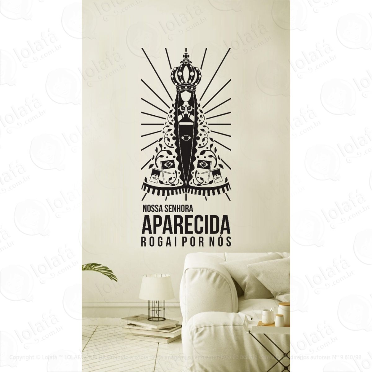 Adesivo De Parede Religioso Nossa Senhora Aparecida Mod:1368