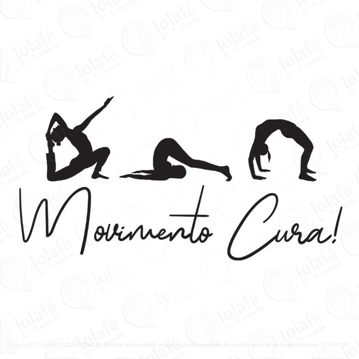 Adesivo Parede Pilates Movimento Cura Mod:1372