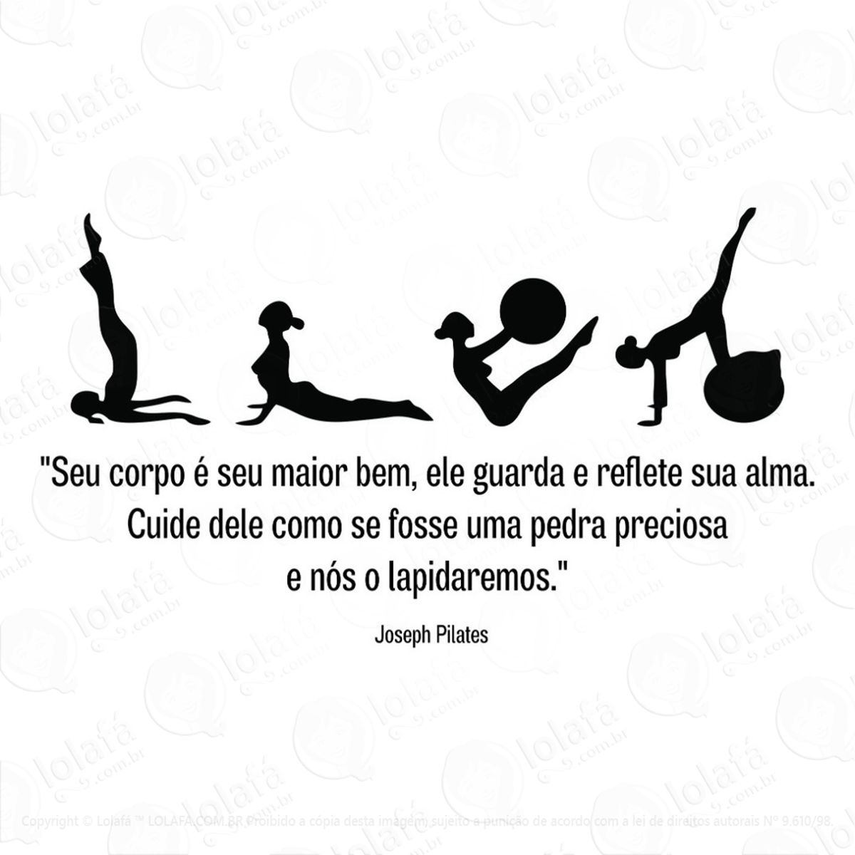 Adesivo Decorativo Para Paredes Frase Pilates Mod:1402