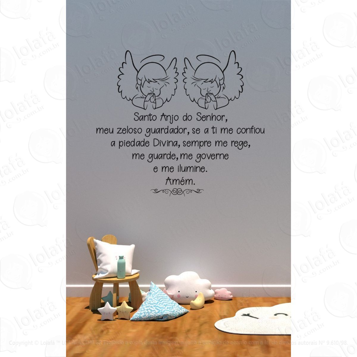 Adesivo De Parede Santo Anjo Gêmeos Mod:1404