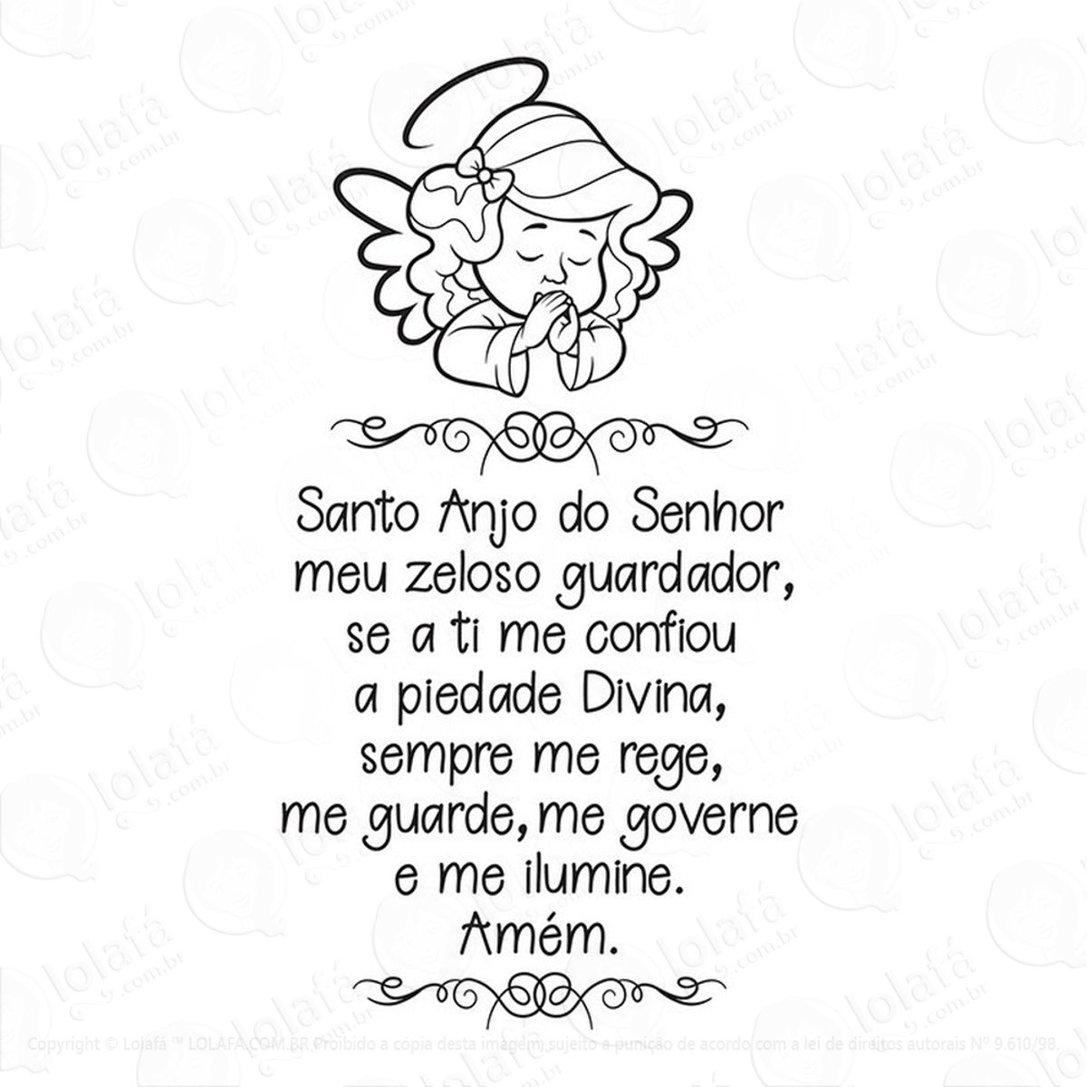 Adesivo De Parede Anjinha Quarto Infantil Menina Santo Anjo Mod:1409
