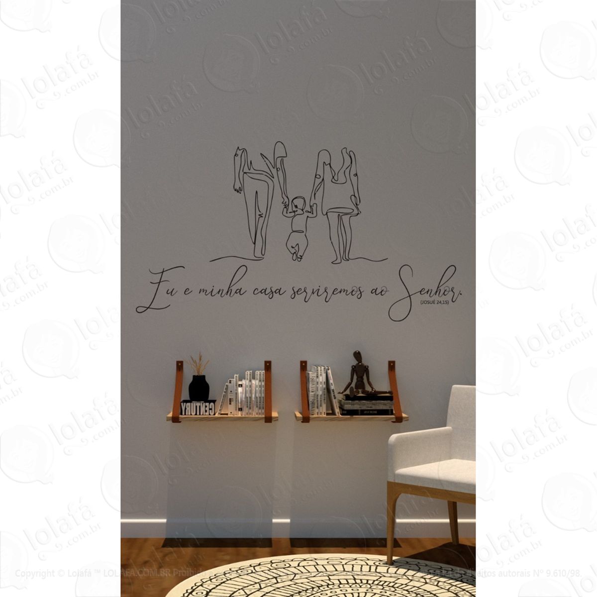 Adesivo Bíblico Parede Eu E Minha Casa Serviremos Mod:1432