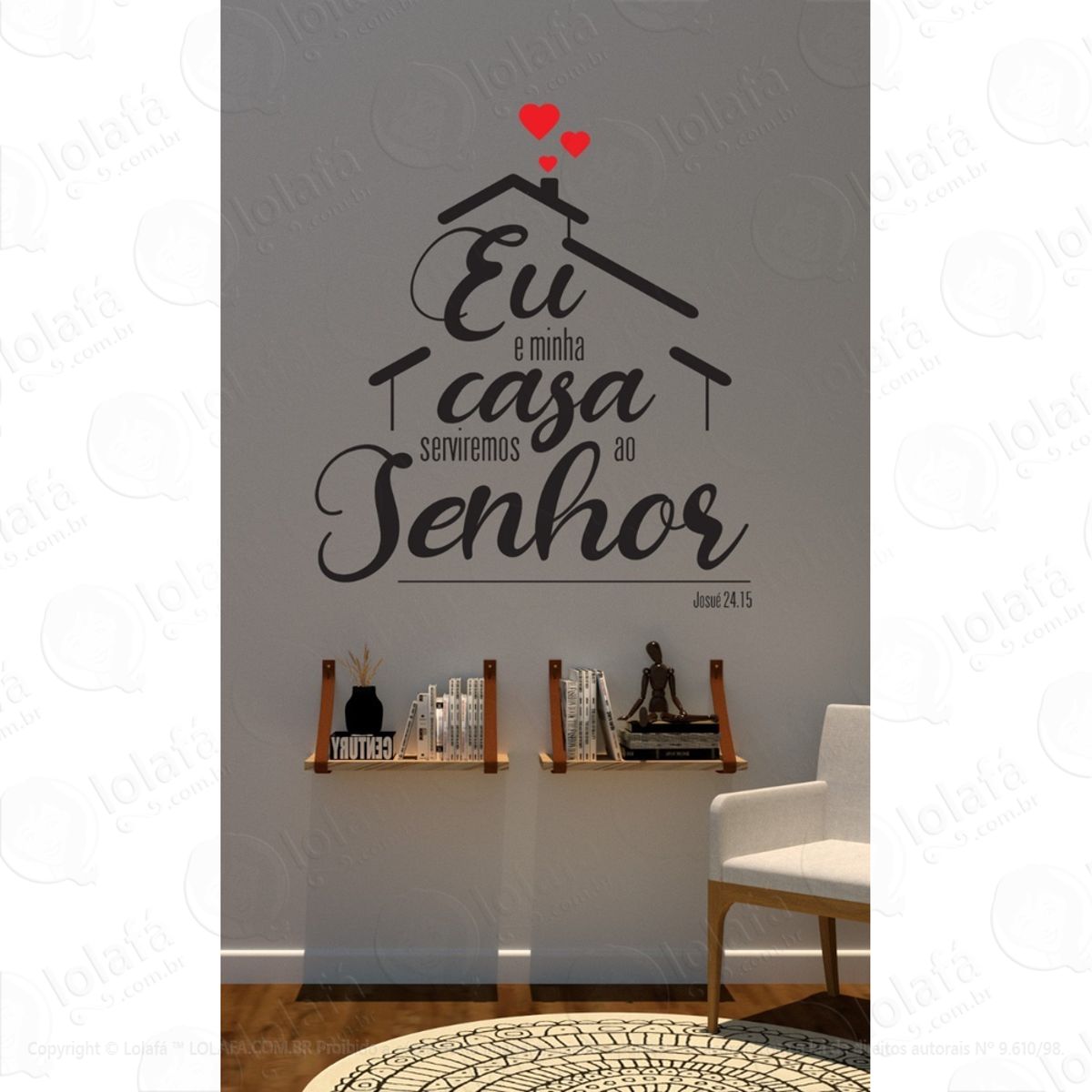 Adesivo Decorativo Para Parede Versículo Bíblico Mod:1433