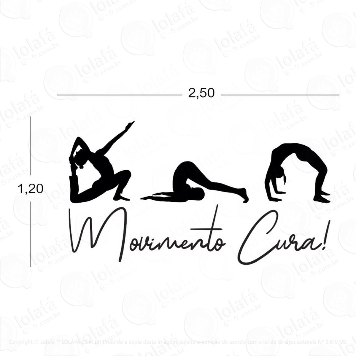 Adesivo Parede Pilates Movimento Cura Mod:1438