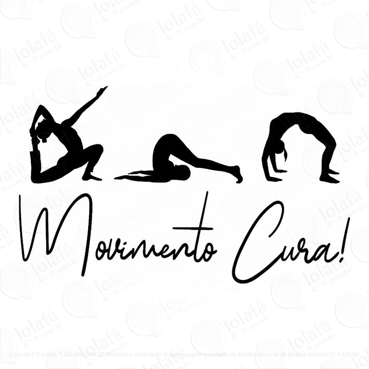 Adesivo Parede Pilates Movimento Cura Mod:1442