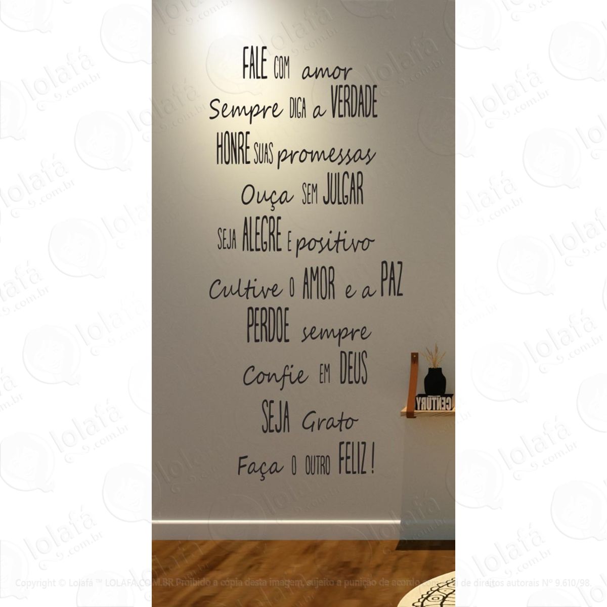 Adesivo Frases Fale Com Amor Sempre Diga A Verdade Mod:1444