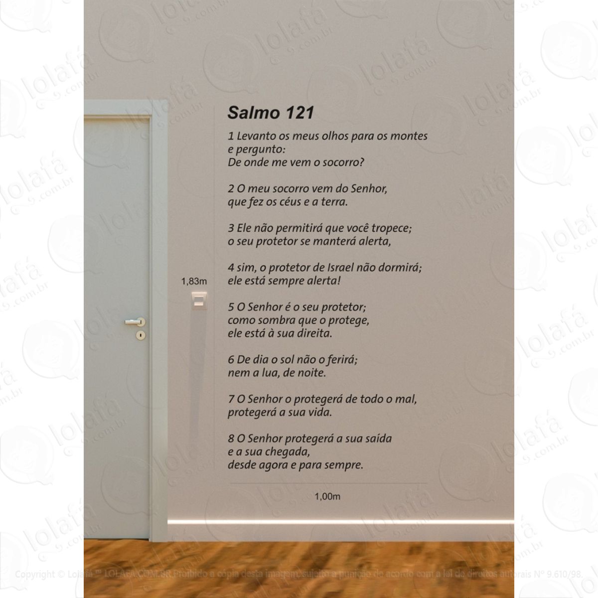 Adesivo Decorativo Parede (salmo 121) Mod:1448