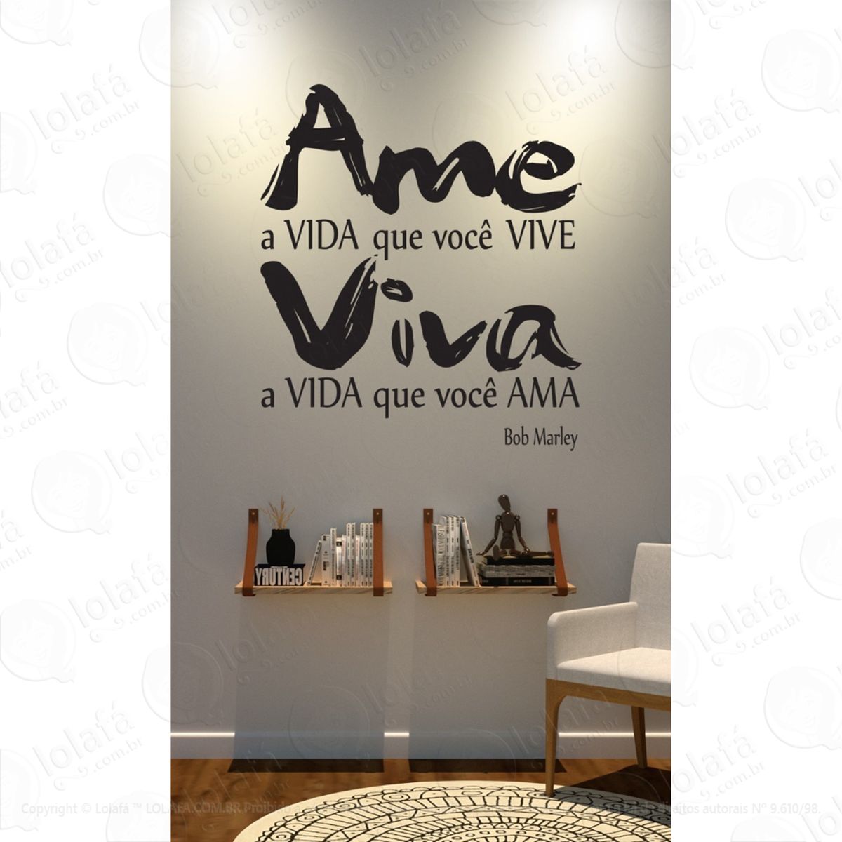 Adesivo Decorativo Parede Ame A Vida Que Você Vive Mod:1449