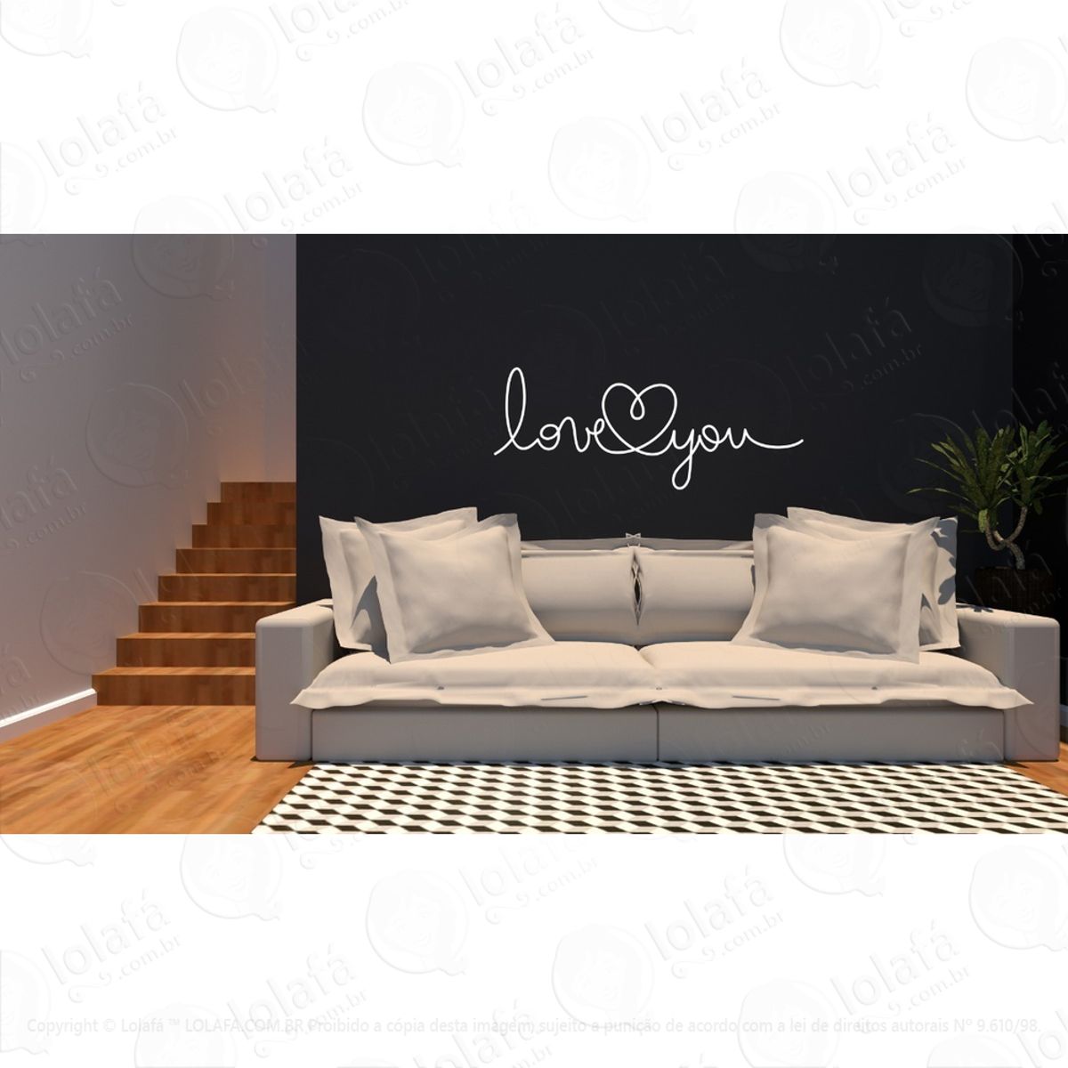 Adesivo Decorativo Parede Para Casais - Love You Mod:1454