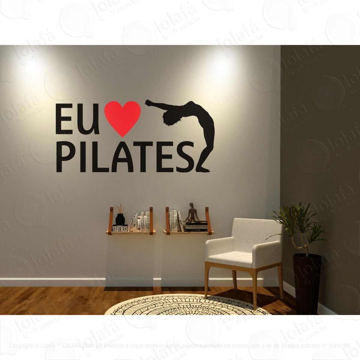 Adesivo Decorativo De Paredes Eu Amo Pilates Mod:1456