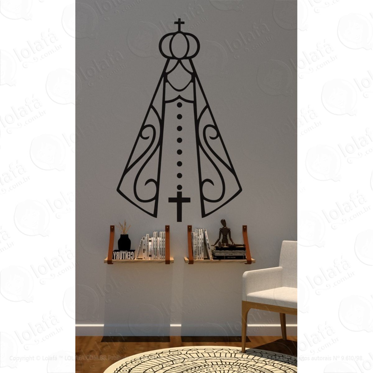 Adesivo De Parede Religioso Nossa Senhora Aparecida Mod:1459