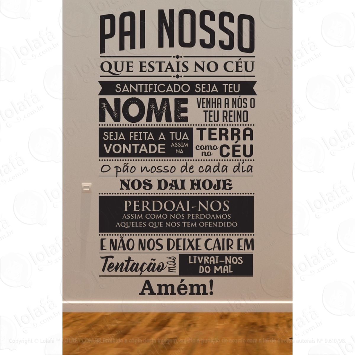 Adesivo Para Católicos Parede Oração Do Pai Nosso Mod:1464