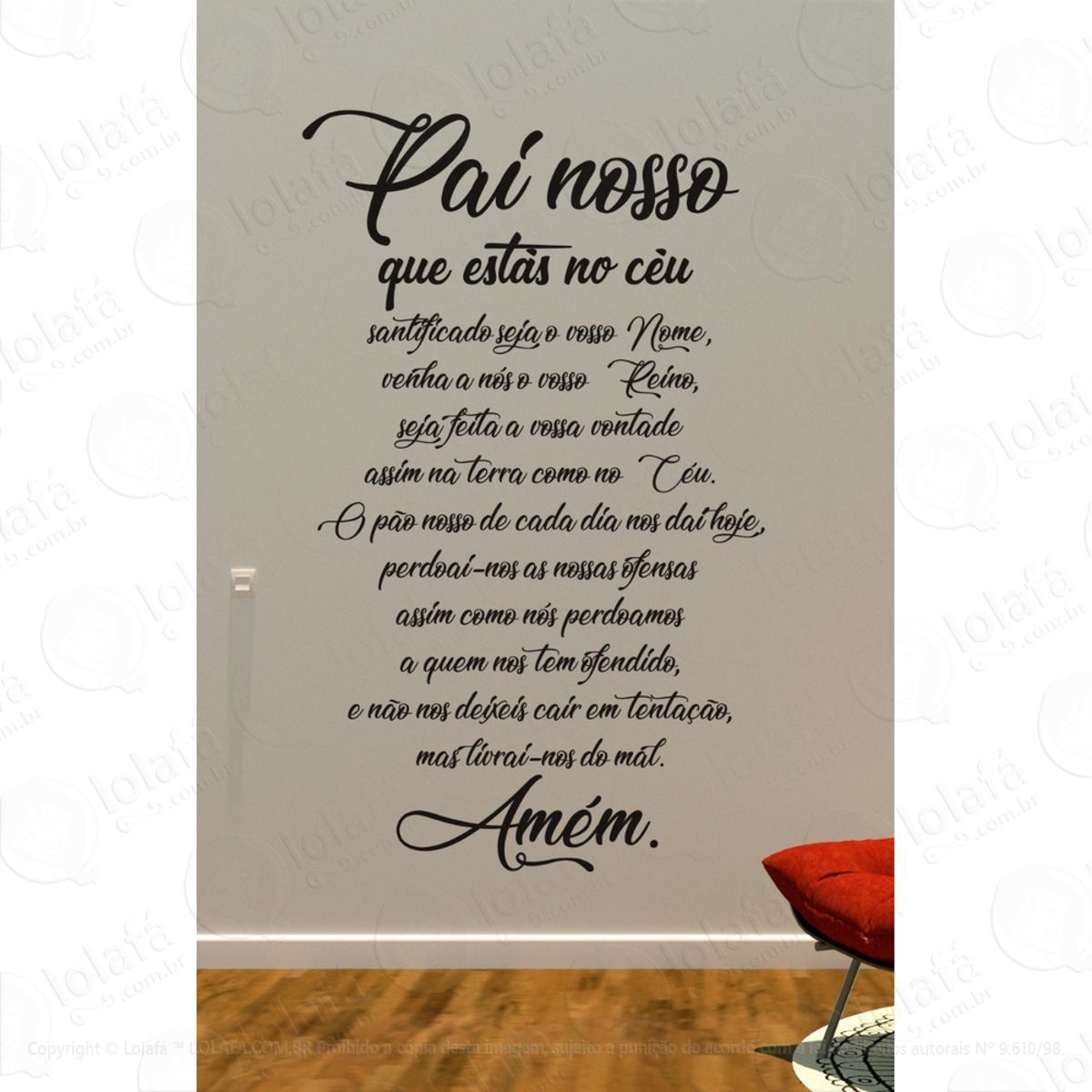 Adesivo Para Católicos Parede Oração Do Pai Nosso Mod:1470