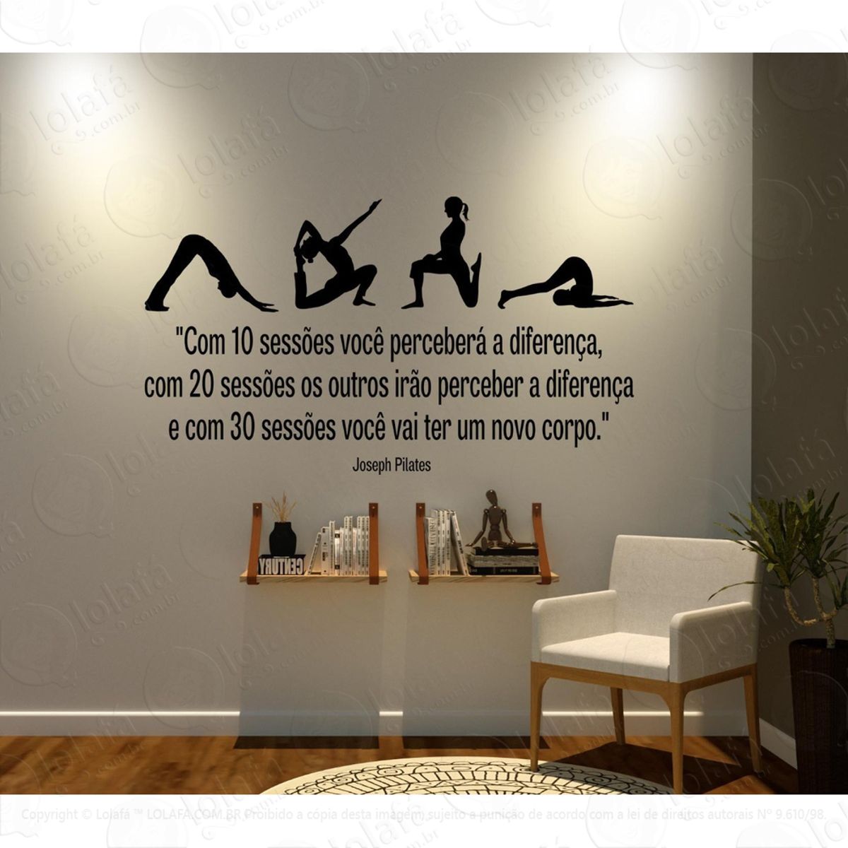 Adesivo Parede Frases Pilates Mod:1476