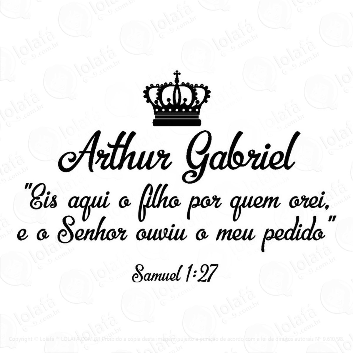 Adesivo Parede Quarto Infantil Nome Do Bebê Mod:1483