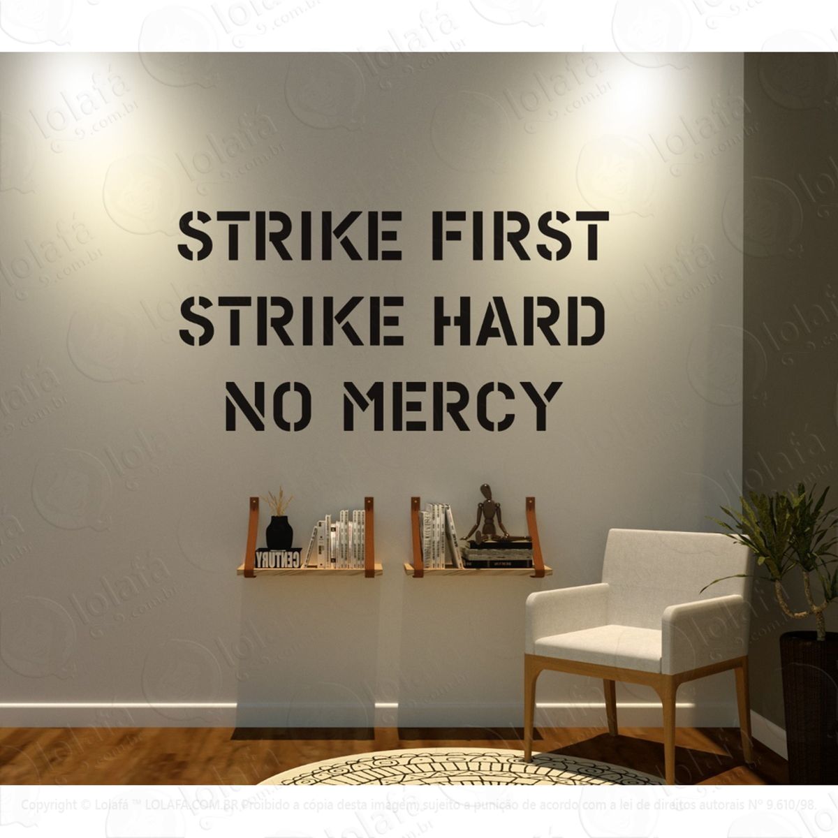 Adesivo Parede Strike First Strike Hard No Mercy Mod:1547
