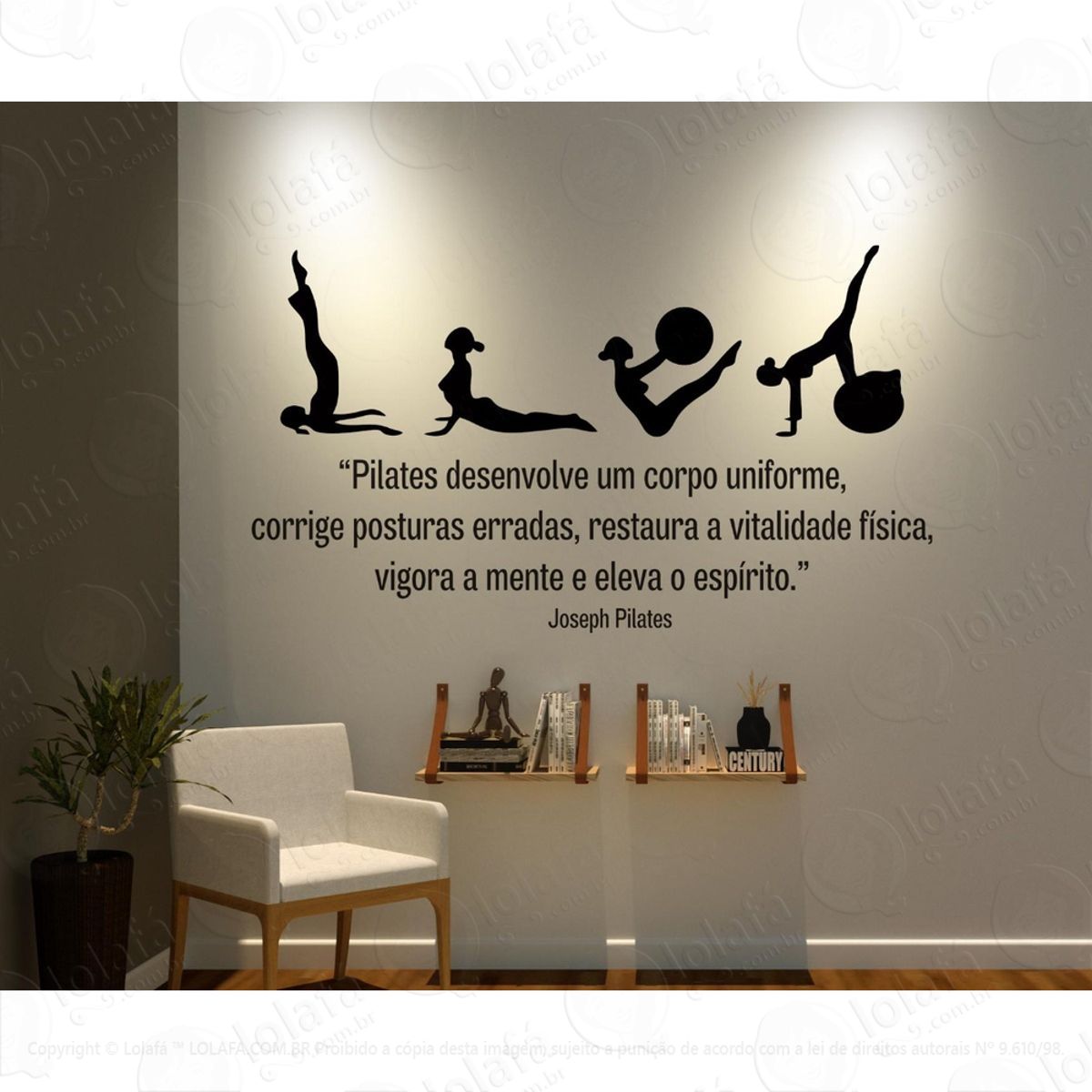 Adesivo Parede Pilates Desenvolve Um Corpo Uniforme Mod:1548