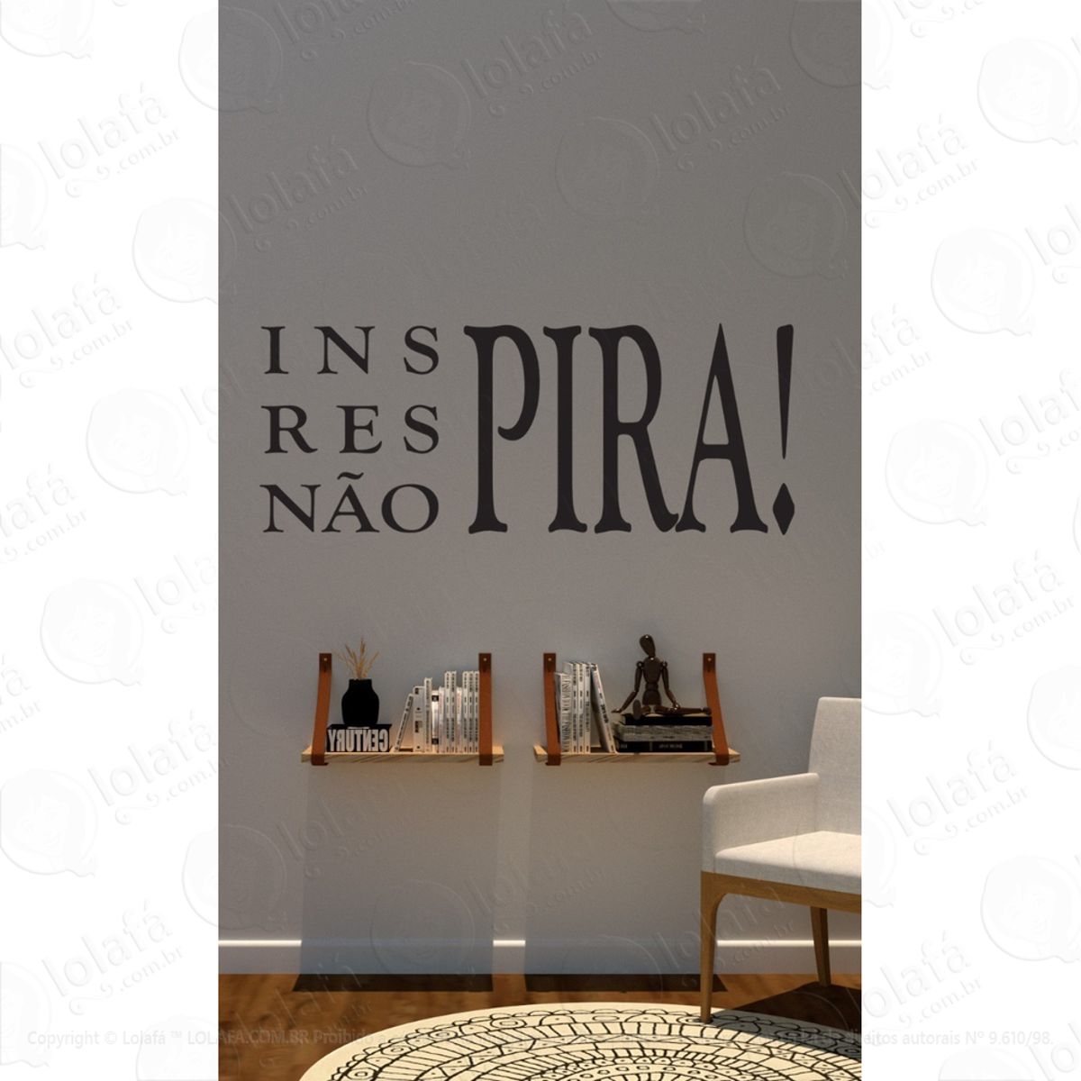 Adesivo Parede Pilates Inspira, Respira E Não Pira Mod:1549