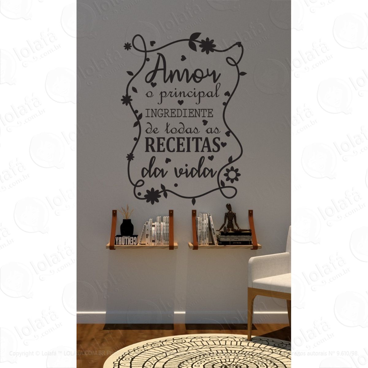 Adesivo Decorativo Para Cozinha Amor O Principal Ingrediente Mod:1577