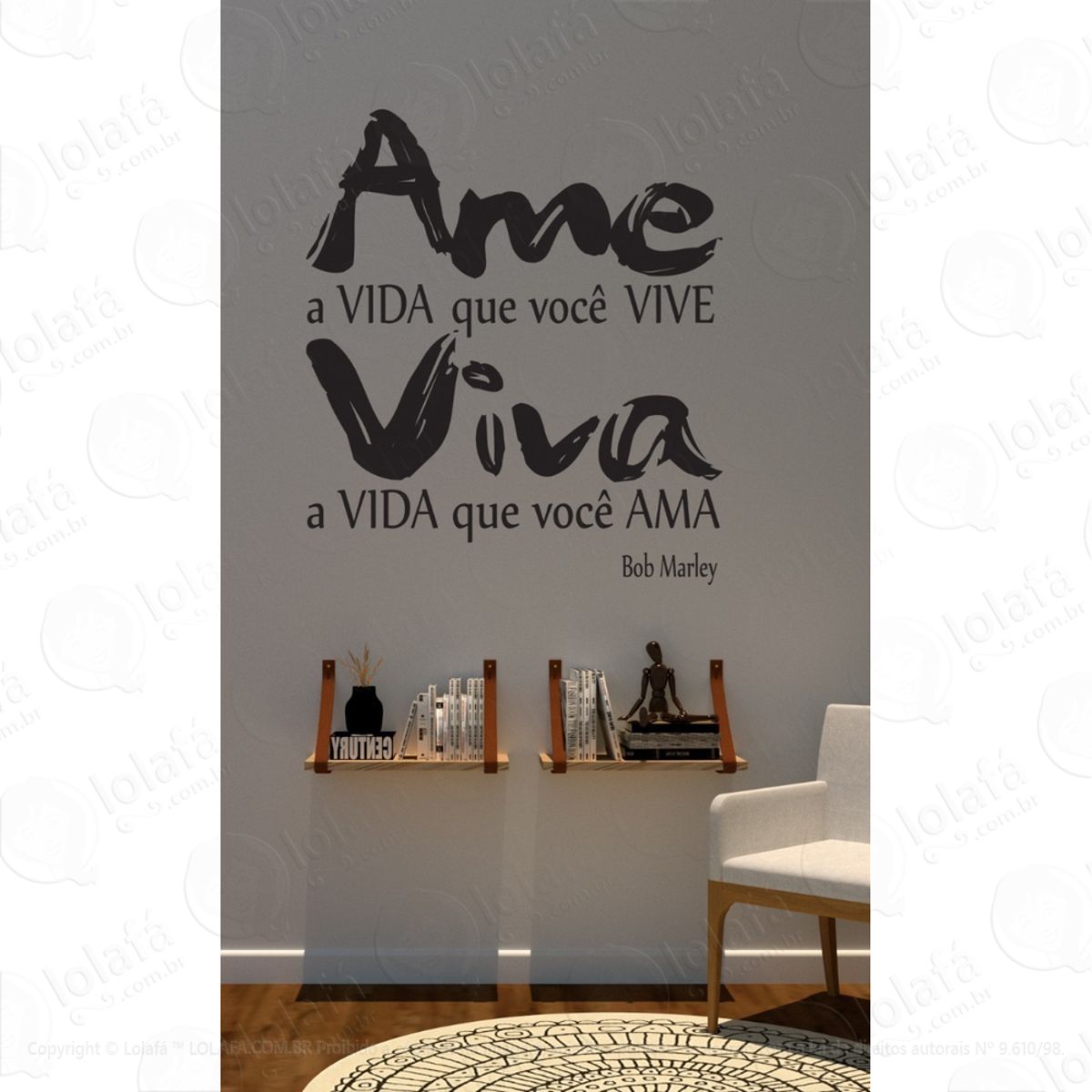 Adesivo Decorativo Parede Ame A Vida Que Você Vive Mod:1583
