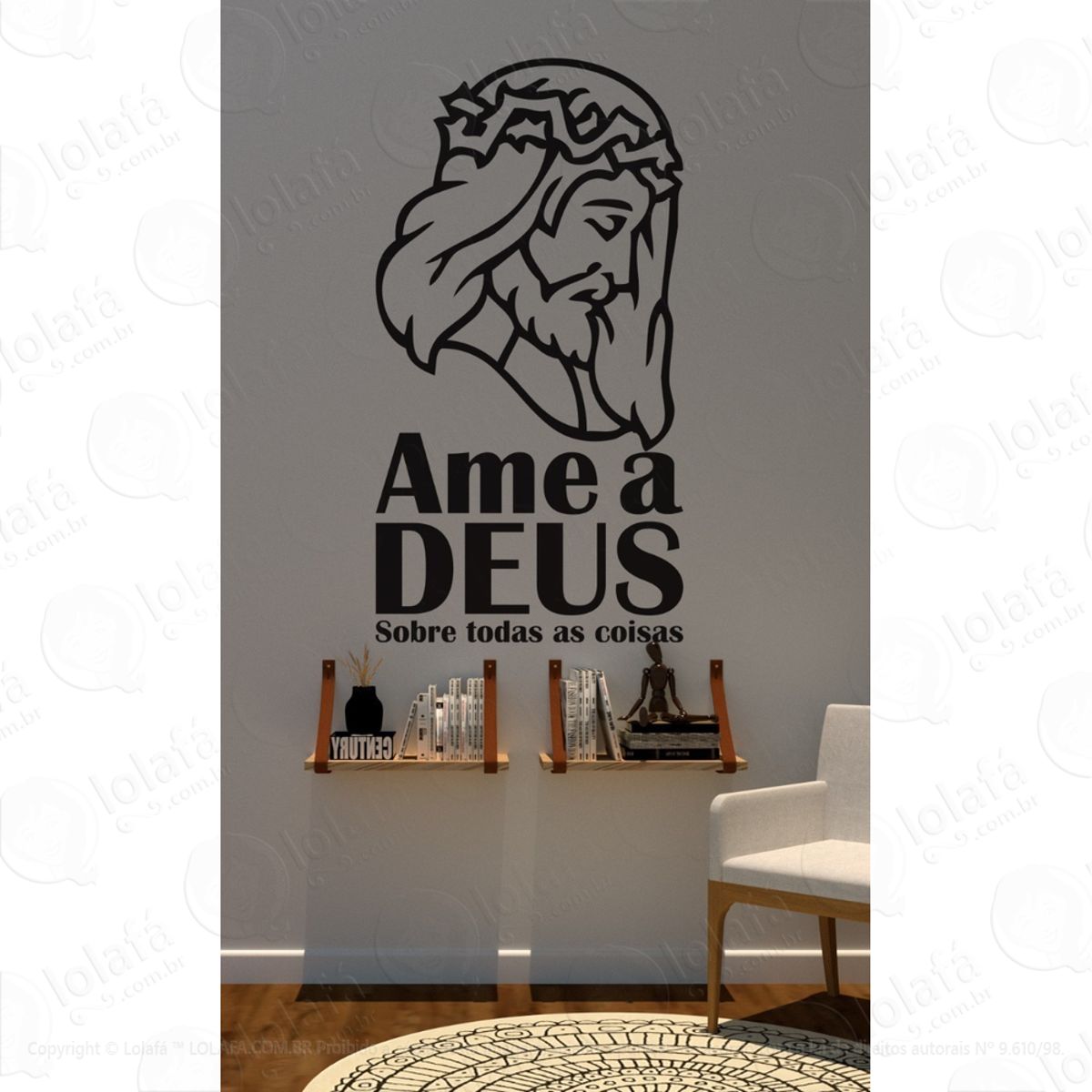 Adesivo Decorativo Para Parede Jesus Cristo Mod:1604