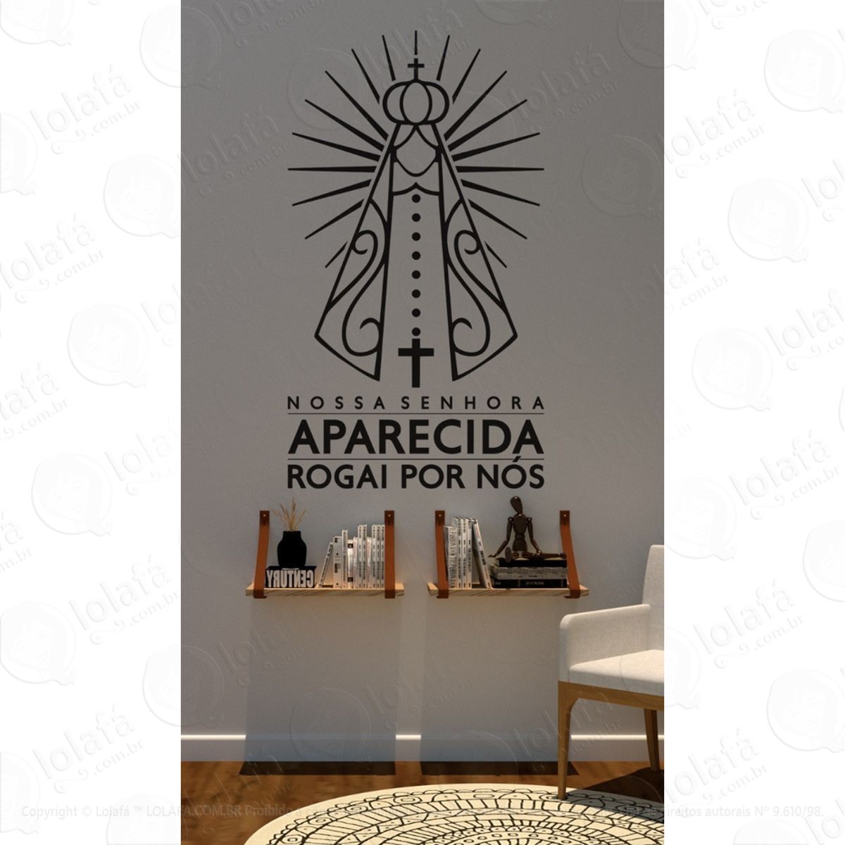 Adesivo De Parede Nossa Senhora Aparecida Rogai Por Nós Mod:1633