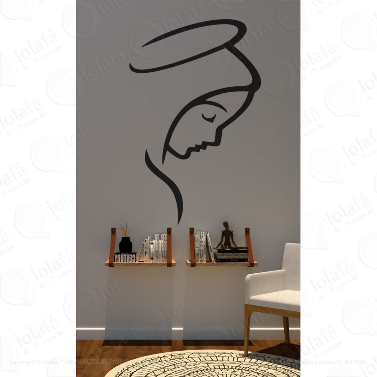 Adesivo Decorativo Para Portas Nossa Senhora Aparecida Mod:1634