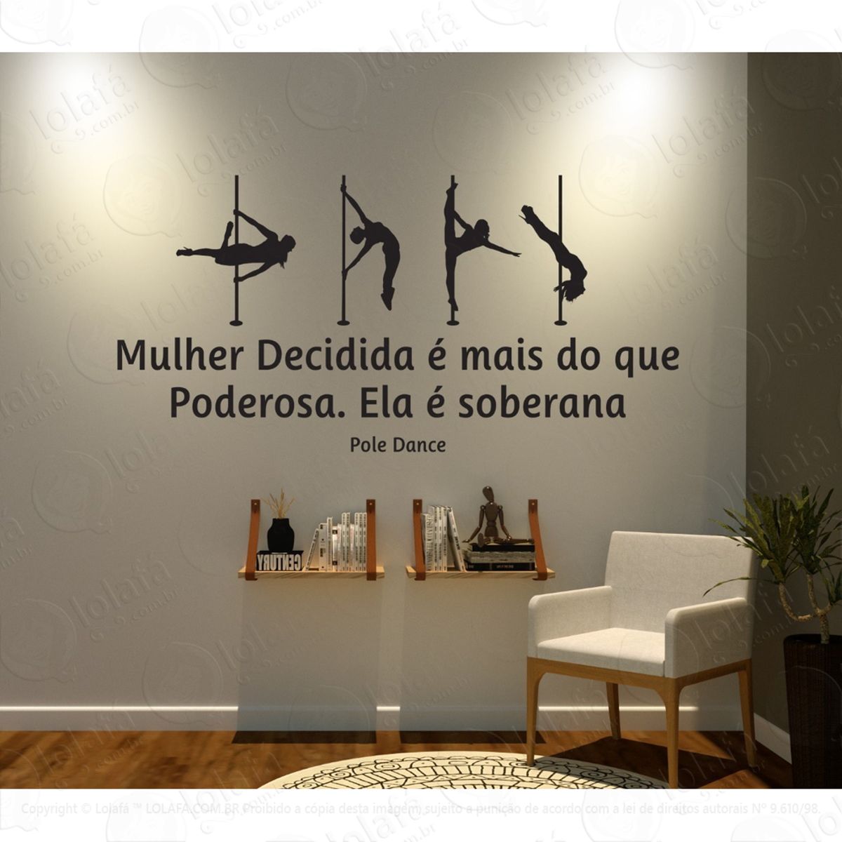 Adesivo Decorativo Parede Pole Dance Mulher Decidida Mod:1640