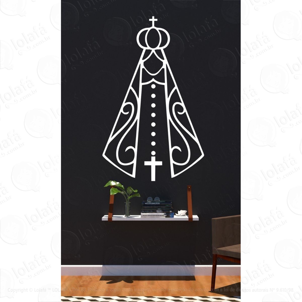 Adesivo Religioso Católico P/portas Ou Paredes Nossa Senhora Mod:1645