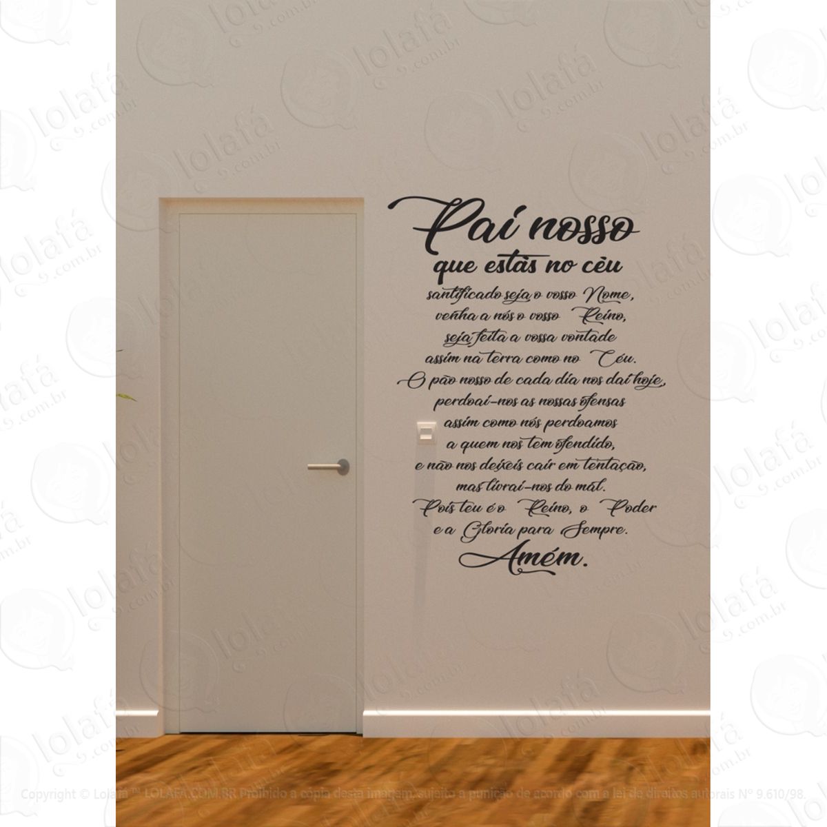 Adesivo Frase Oração Do Pai Nosso Para Parede Mod:1676