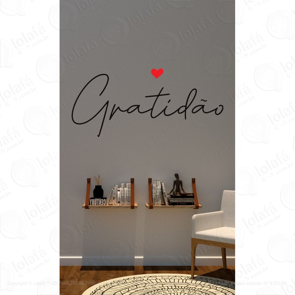 Adesivo De Parede Frase Gratidão Quarto Sala Mod:1681