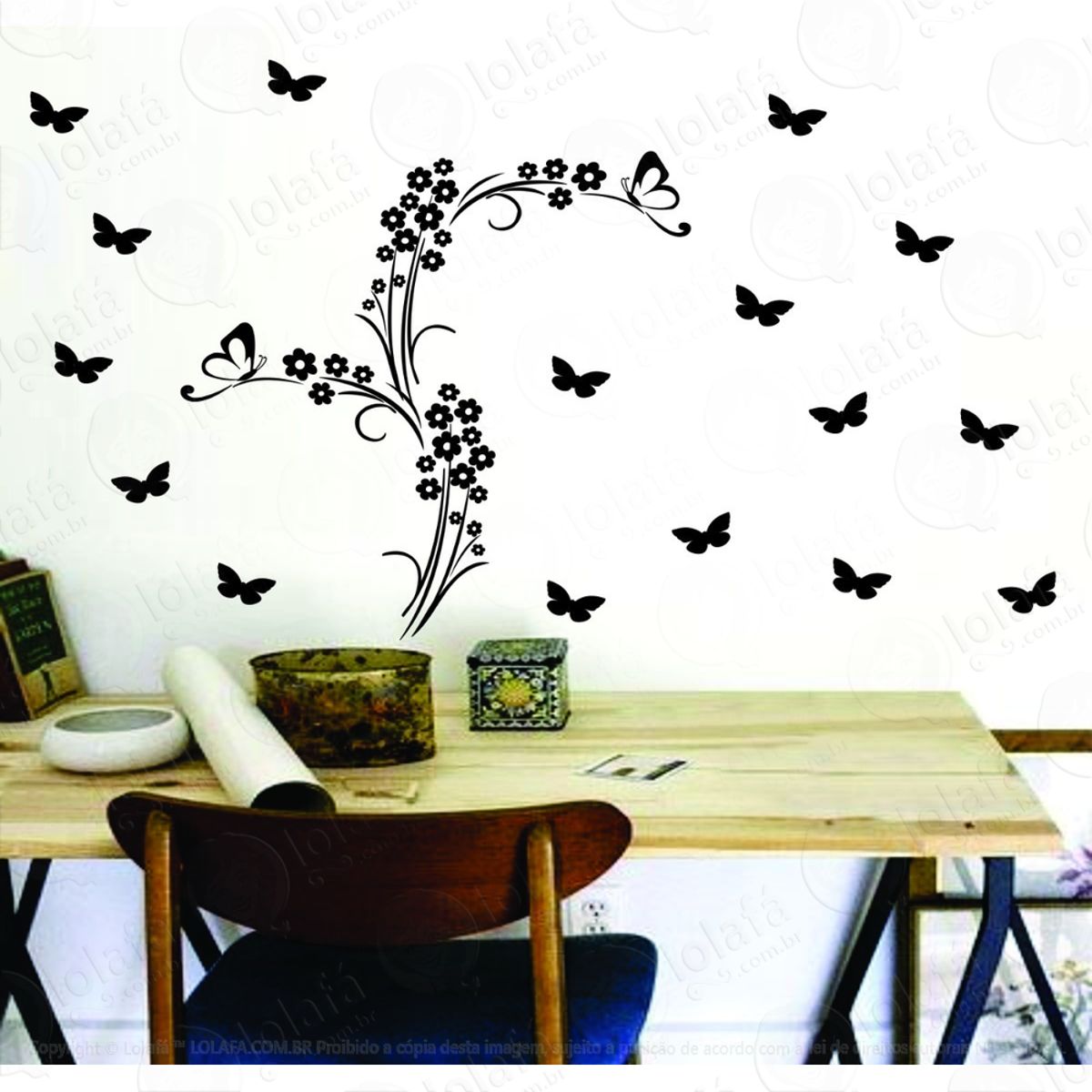 Adesivo Decorativo Parede Geladeira Porta Cozinha Box Floral Mod:1700