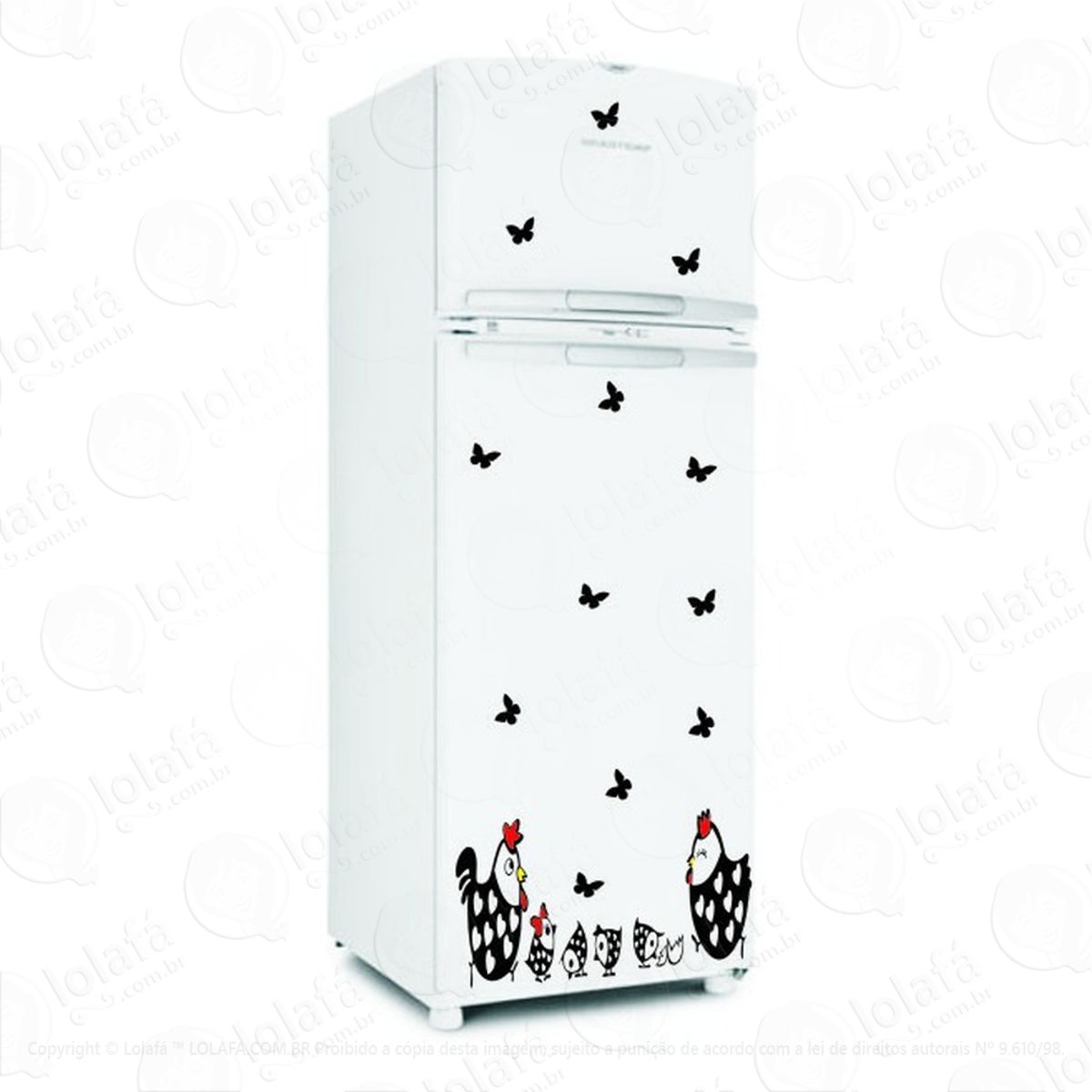 Adesivo Geladeira Parede Cozinha Galo Galinha Pintinhos Mod:1706