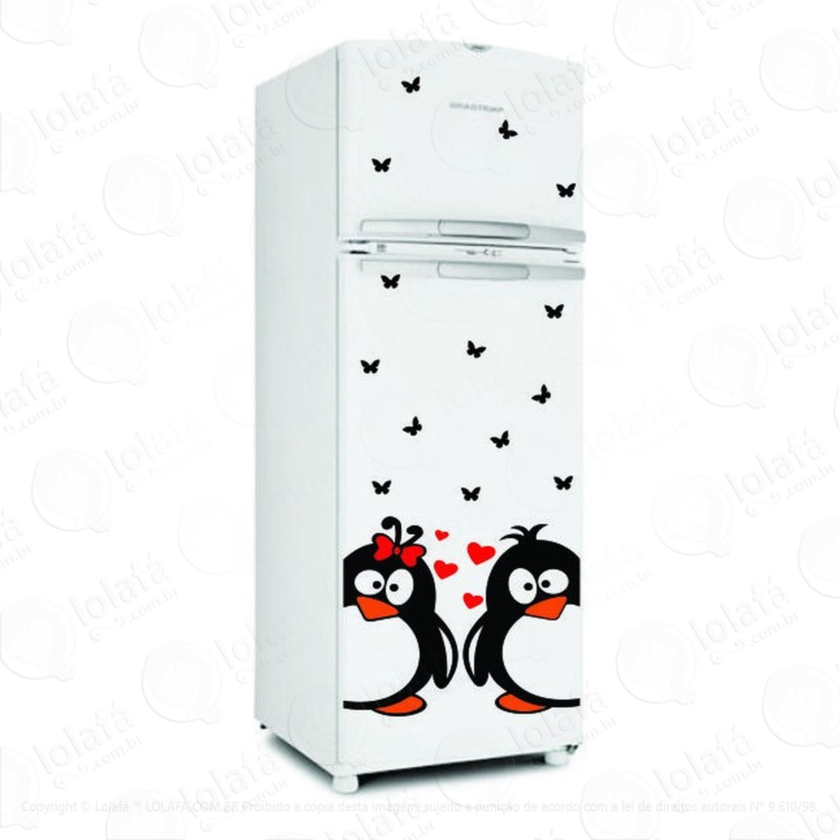Adesivo De Geladeira Cozinha Parede Decoração Pinguins Mod:1709