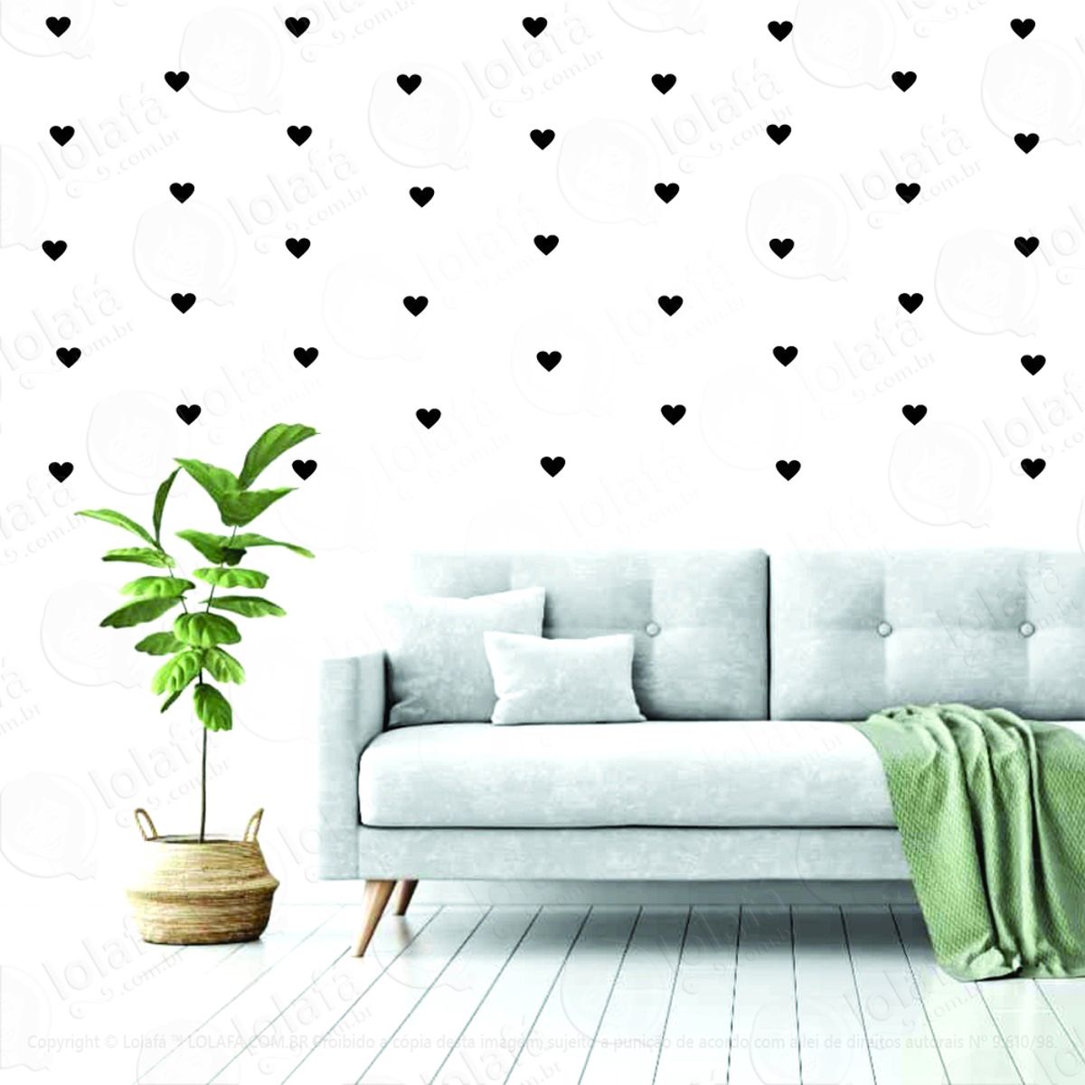 Adesivo Decorativo Com 90 Corações Coração Parede E Vitrine Mod:1710