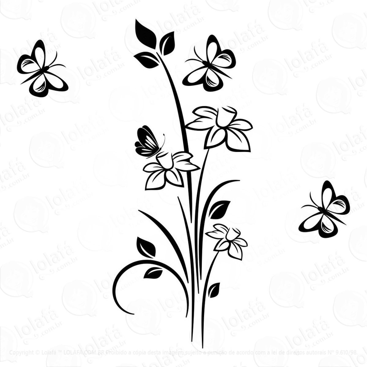 Adesivo Floral Parede Geladeira Decoração Flores Mod:1716