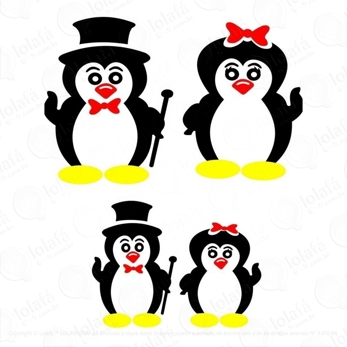 Adesivo Geladeira Parede Cozinha Família De Pinguins Mágicos Mod:1721