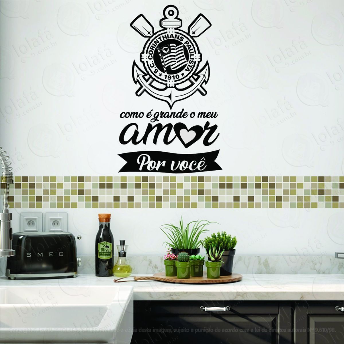 Adesivo De Parede Corinthians Adesivo De Geladeira Time Mod:1732