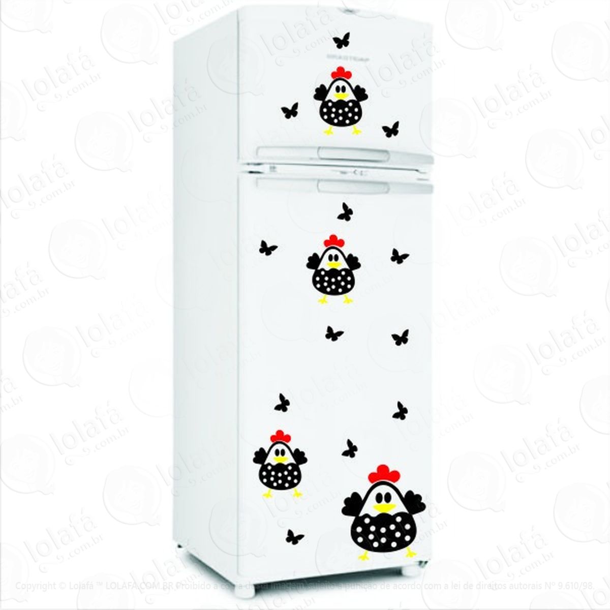 Adesivo Geladeira Parede Cozinha Galinhas Pintinhos Mod:1734