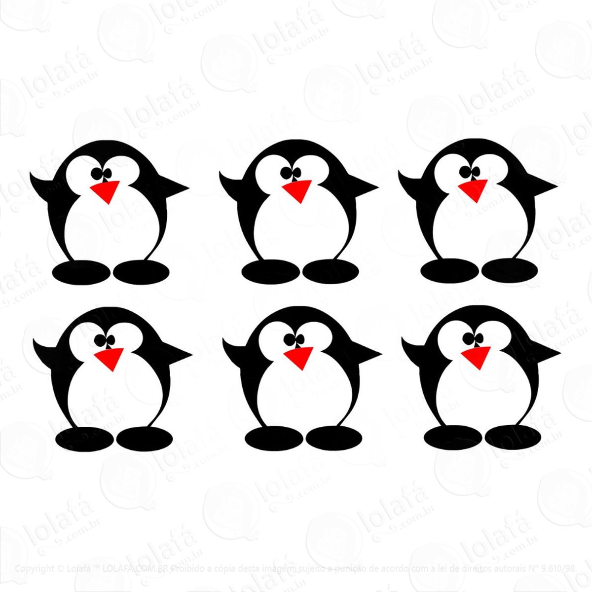 Adesivo Geladeira Parede Cozinha Pinguins Mod:1736