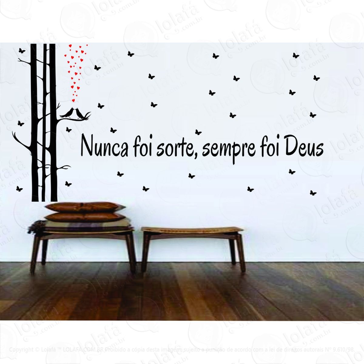 Adesivo Decorativo Parede Sala Quarto Nunca Foi Sorte Mod:1739