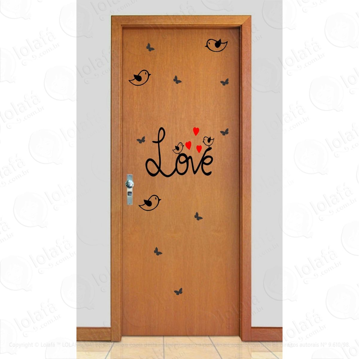 Adesivos Geladeira Parede Passaros Love E Borboletas Mod:1745