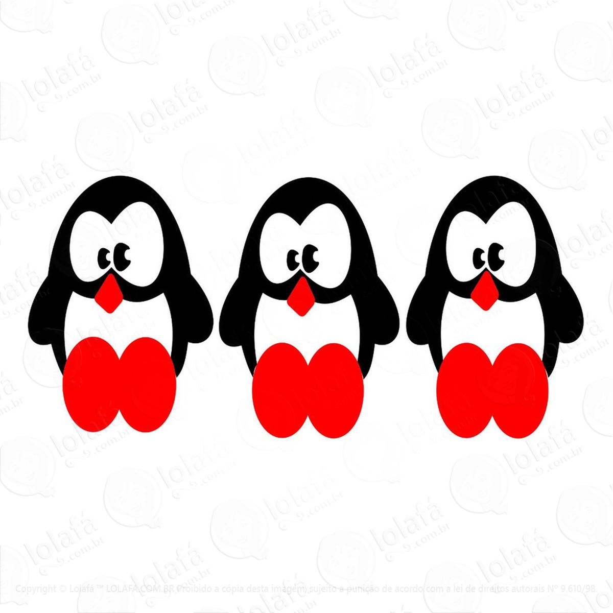 Adesivos De Geladeira Parede Cozinha 3 Pinguins Mod:1748